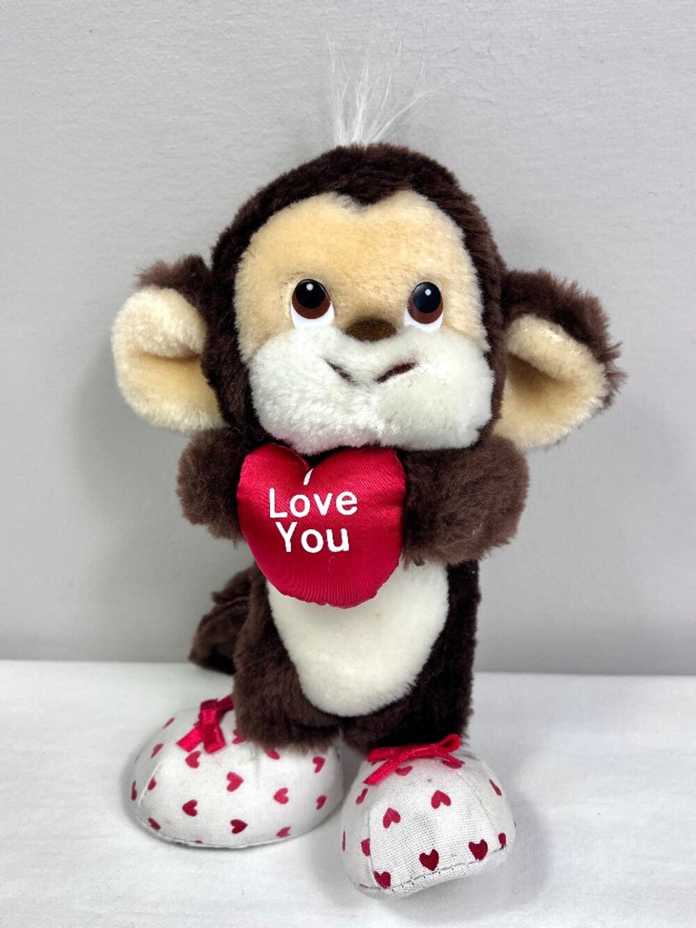 Vintage Applause Doobie Monkey Plush I Love You Heart Valentines 1987